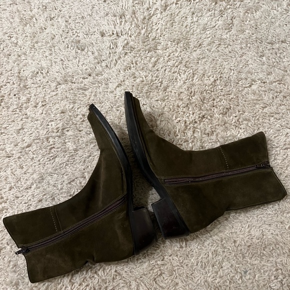 Anthropologie Cordani Green Suede Boots Made in Italy 37.5 37 1/2 - Picture 2 of 11